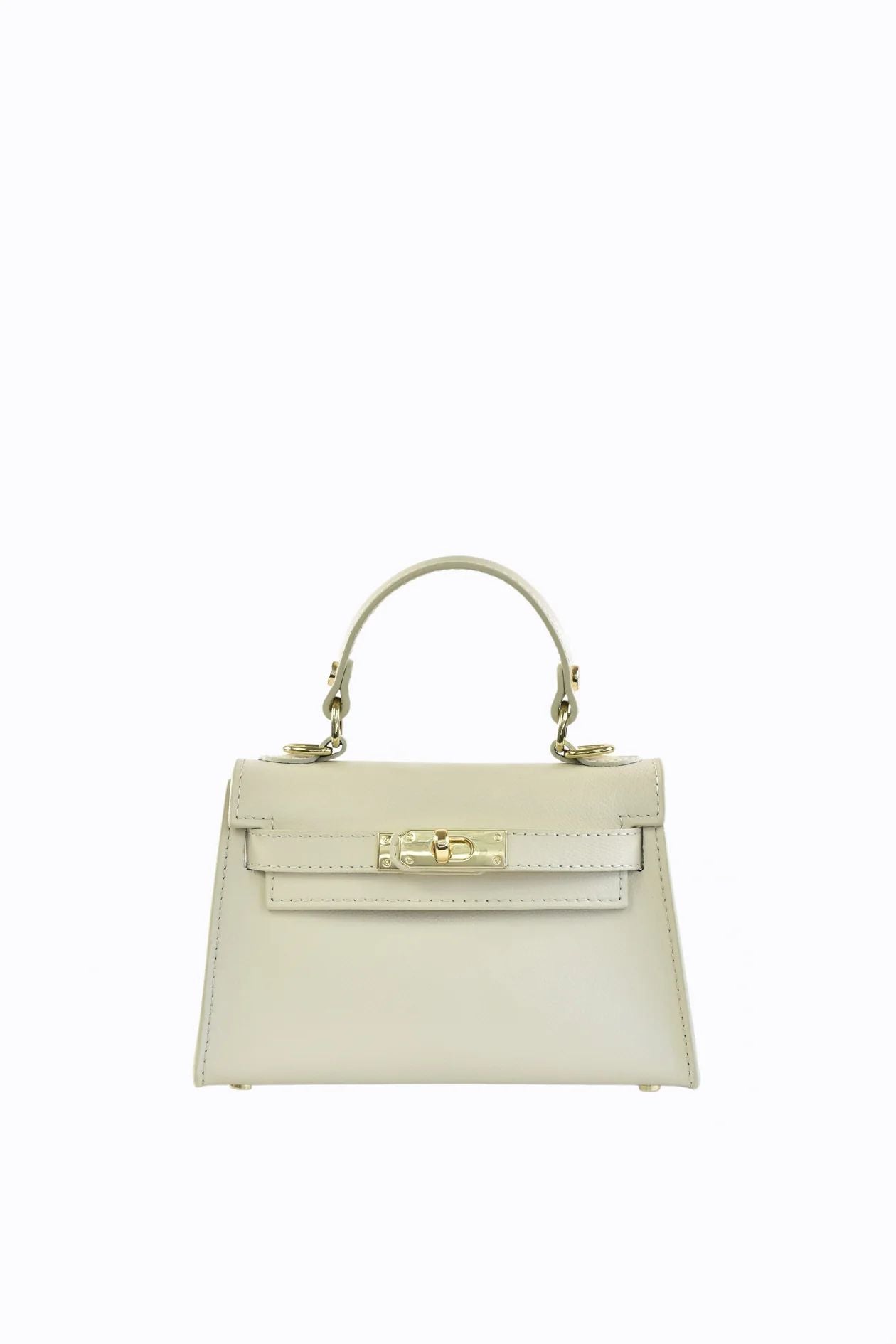 Borsa Sophie mini in vera pelle saffiano panna