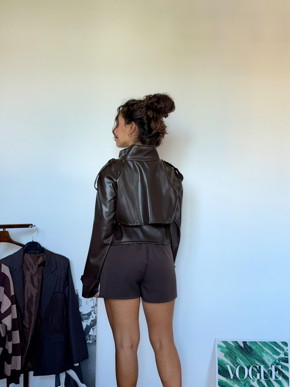 Trench cropped doppiopetto