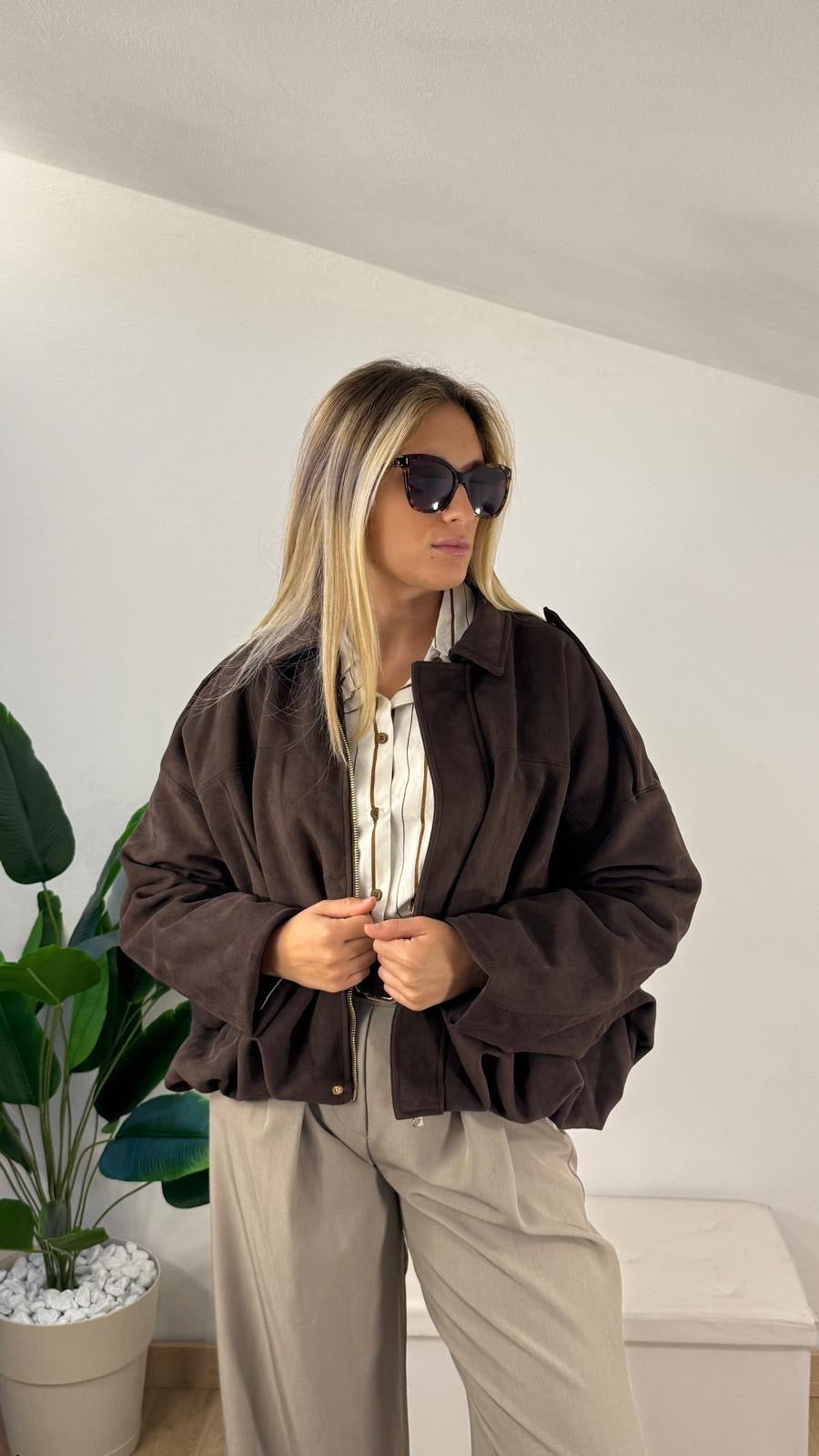 Bomber suede brown