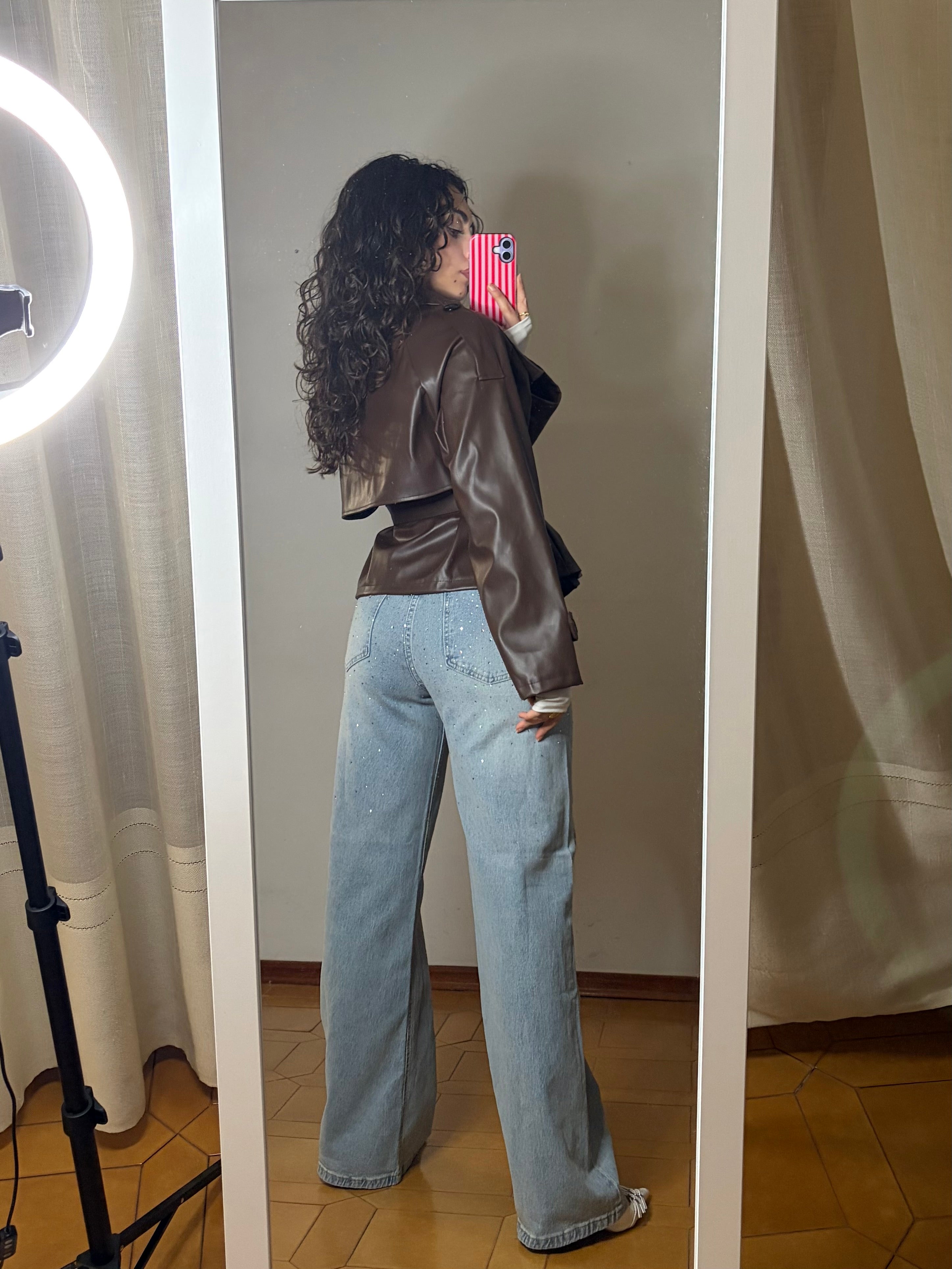 Trench cropped doppiopetto