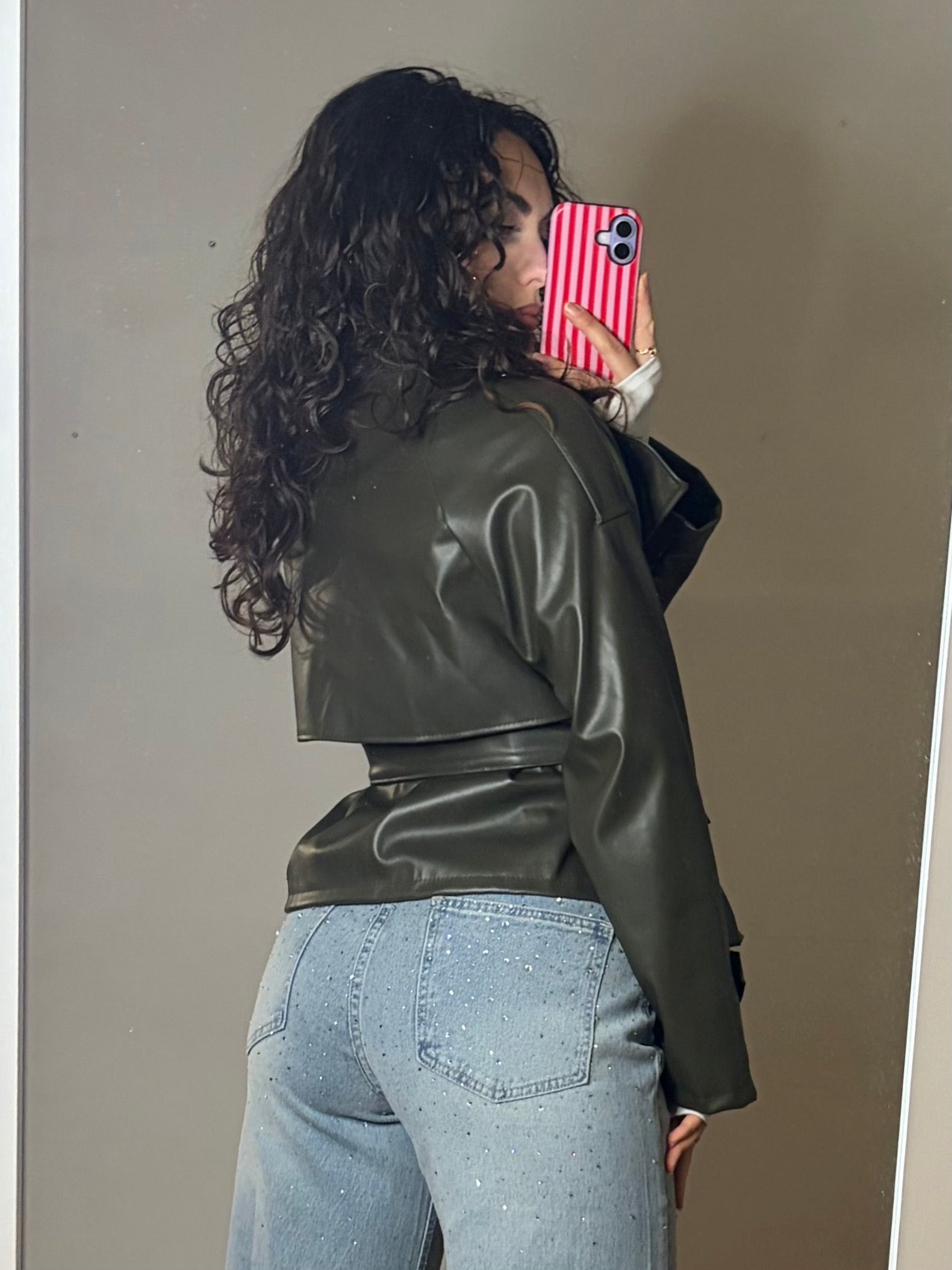 Trench cropped doppiopetto