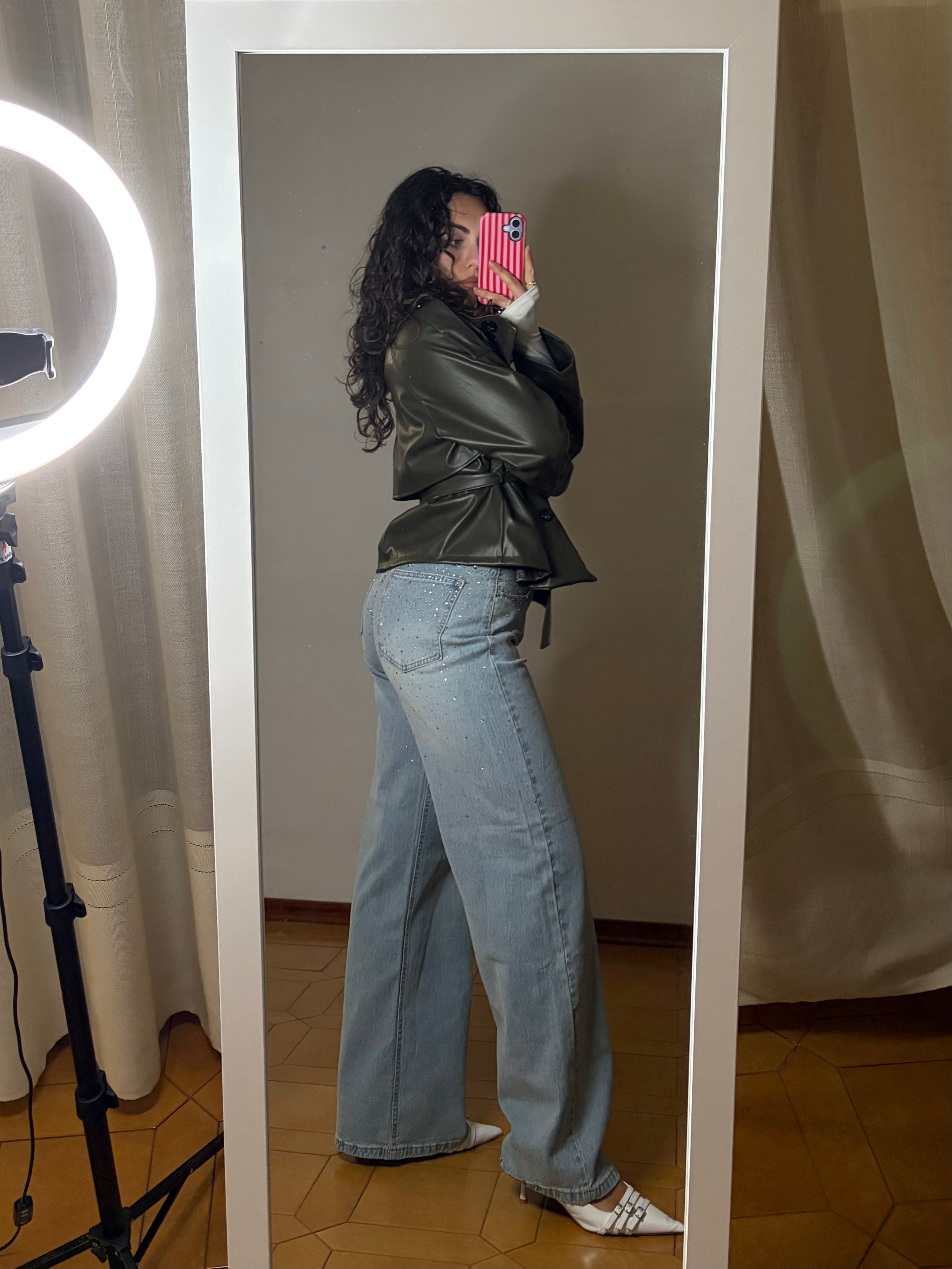Trench cropped doppiopetto