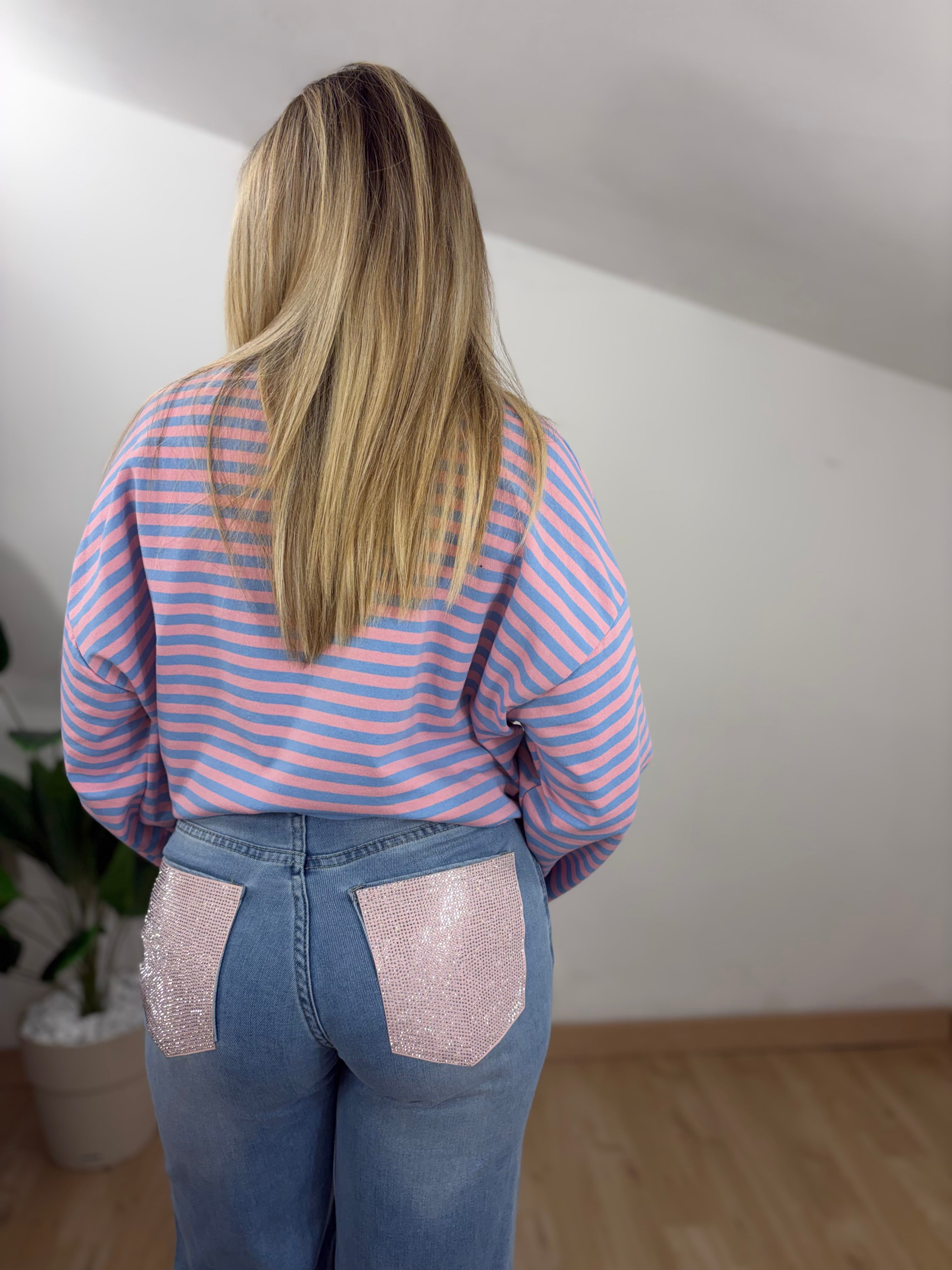Jeans doppia tasca rosa