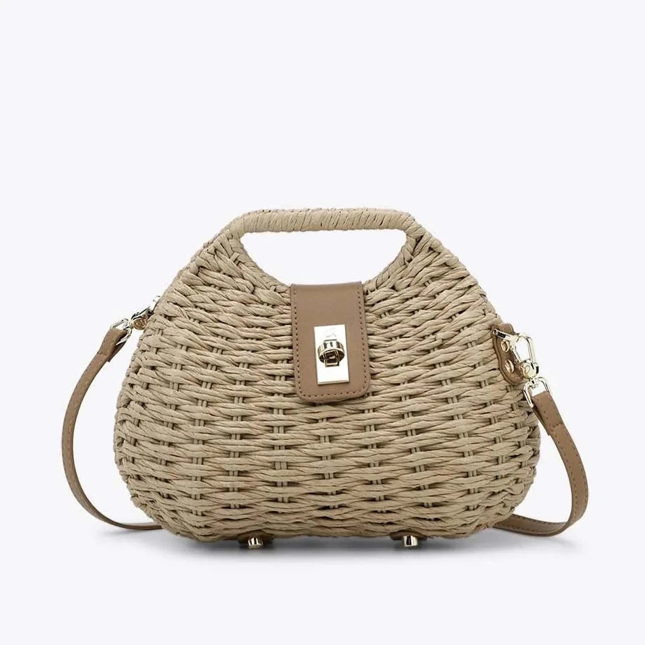 Borsa rigida in rafia