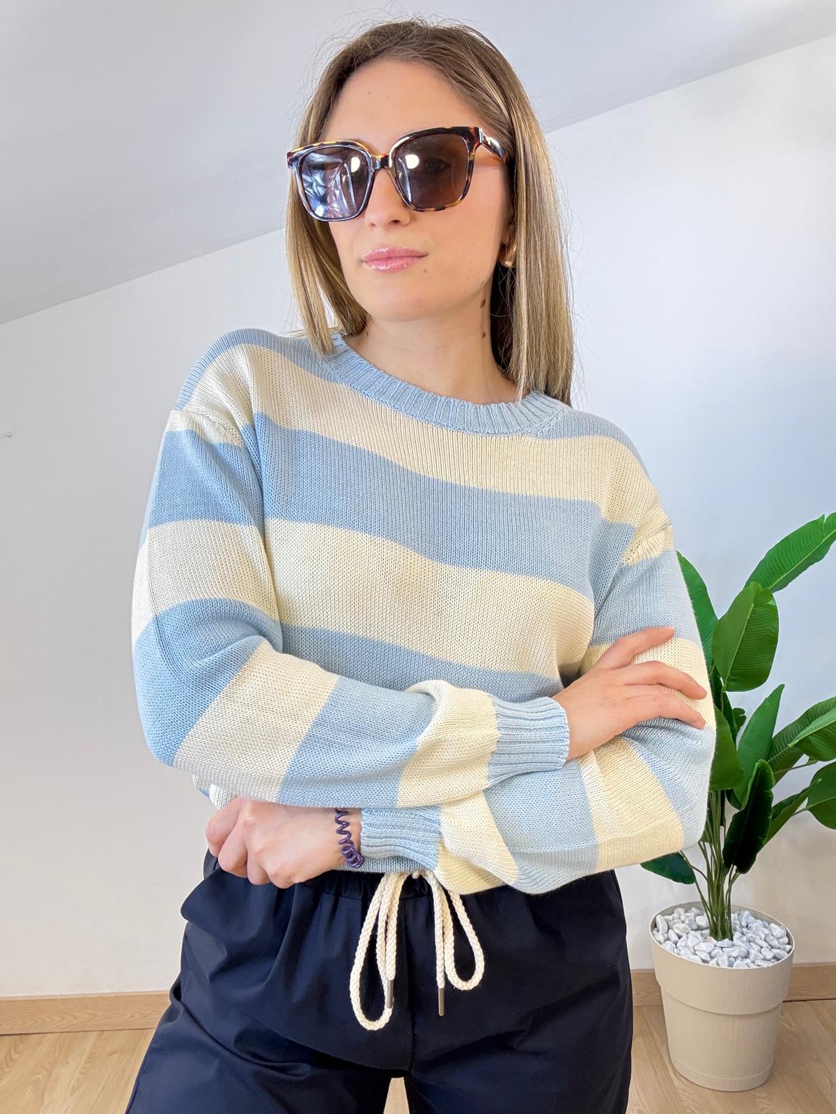 Pullover in cotone a righe