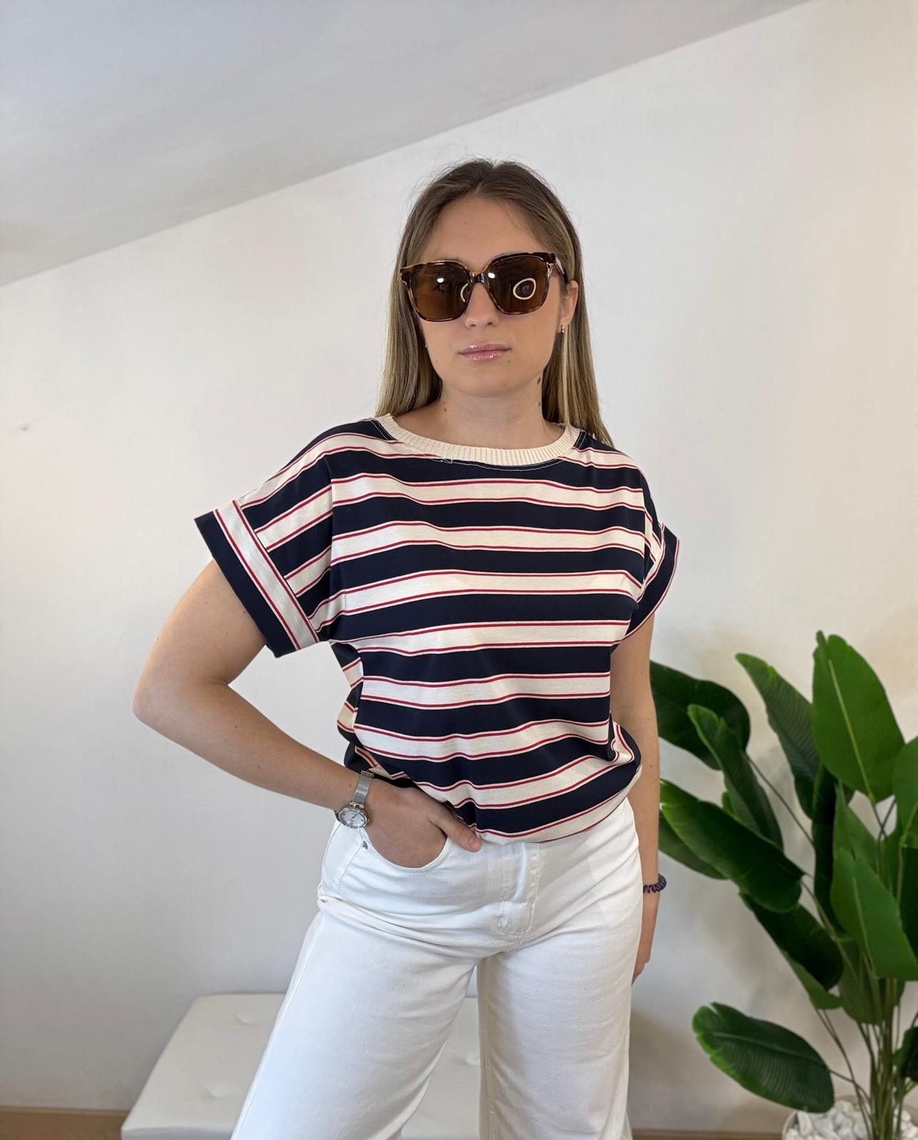 T-shirt stripes blu