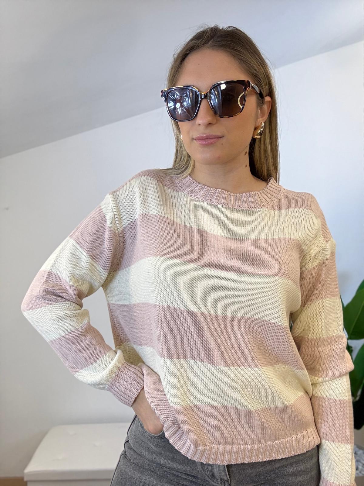Pullover in cotone a righe
