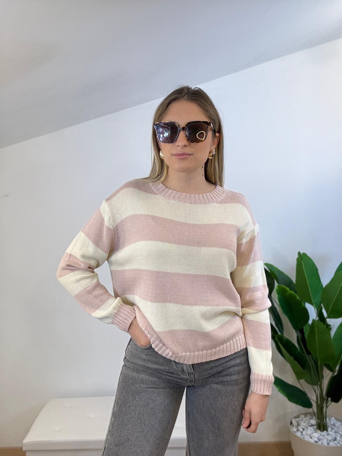 Pullover in cotone a righe